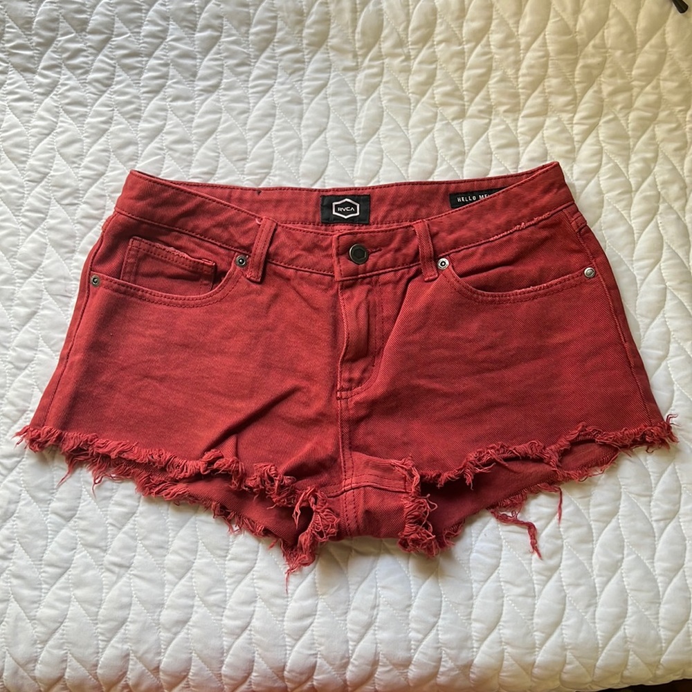 RVCA Red Denim Shorts - Size 28